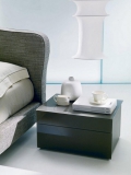 Enea bedside table by Bontempi in wood and glass