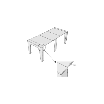 Anea Console - Extendable console 90x25/211 cm Anea white ash internal extensions