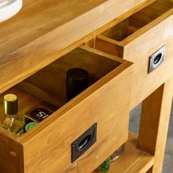 Essenza 20Years 100 CP880 / 2 console in teak wood 2 drawers by Cipì