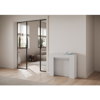 Kiba console - Extendable console 90x25/211 cm Kiba white ash internal extensions
