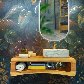 Otto CP503 / 8 / S console table by Cipì in treated solid Suar wood