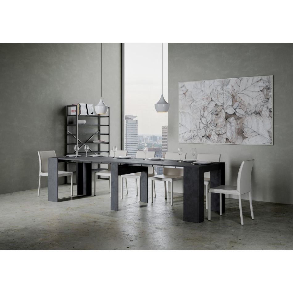Venus console - Extendable console 90x48/296 cm Venus white ash internal extensions