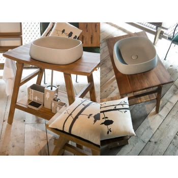 Zen XL console by Cipì in reclaimed and waxed teak wood