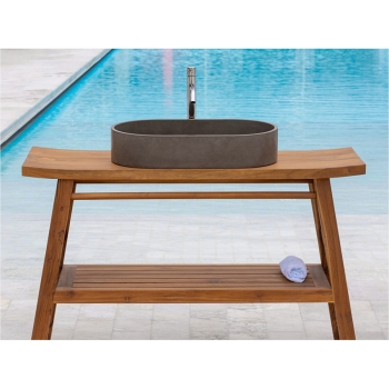 Cipì Zen XXL CP880ZXXL console in reclaimed and waxed teak wood