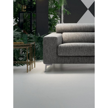 Atollo sofa with fabric or eco-leather headrest