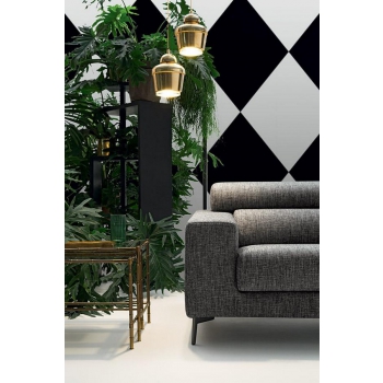 Atollo sofa with fabric or eco-leather headrest