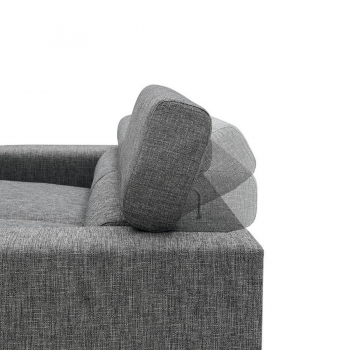 Atollo sofa with fabric or eco-leather headrest