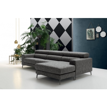 Atollo sofa with fabric or eco-leather headrest