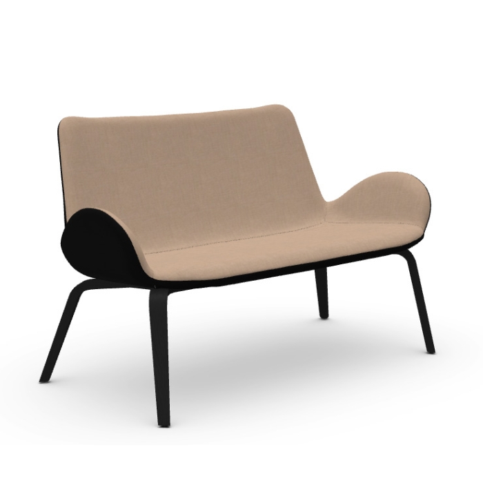 Dalia DV/DVE LN TS sofa with wooden structure and padded seat by Midj
