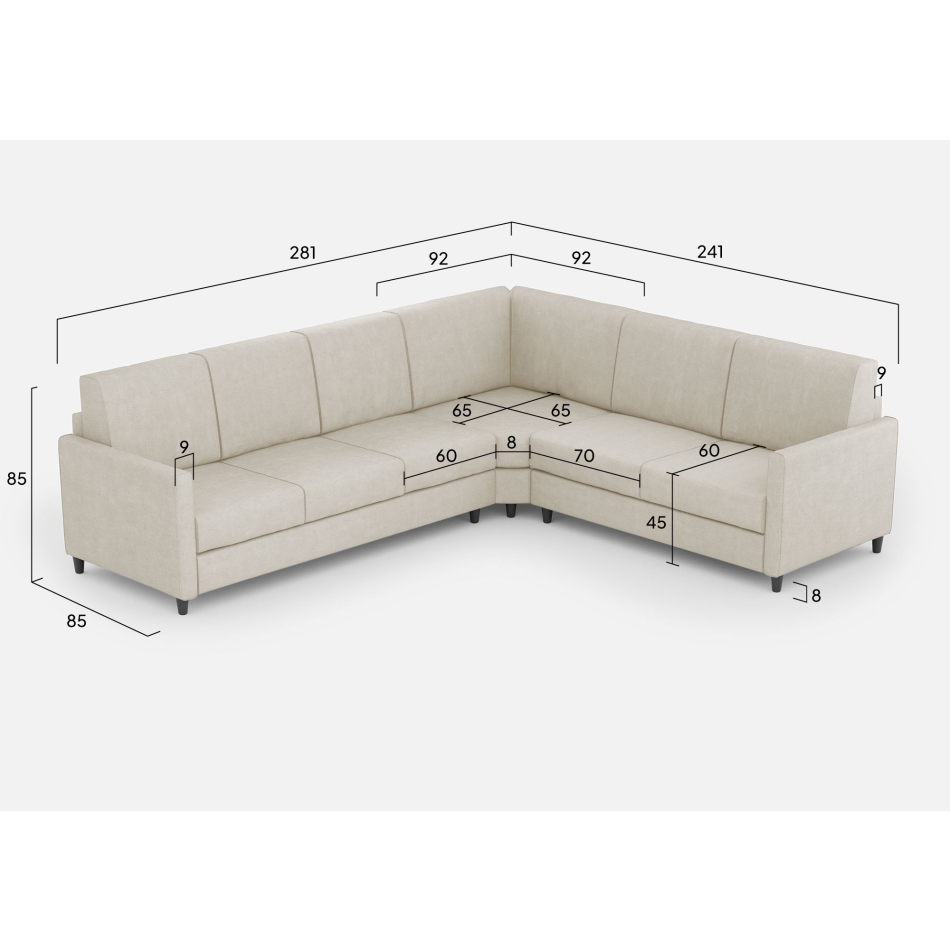 Karay 3 seater sofa with corner with 2 seater sofa
