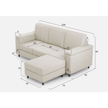 Marrak 3 seater sofa + pouf by Ityhome