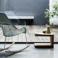 Guapa M CU rocking chair with leather seat by Midj