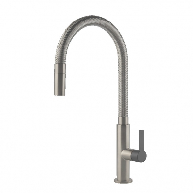 Gessi Mixer with swivel spout and pull-out Mesh 60003 hand shower