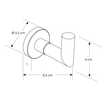 Ghost CP411J hook for bathrobe in tubular plexiglass and metal
