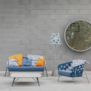 Bolle suspension lamp or floor version with concrete base by Midj
