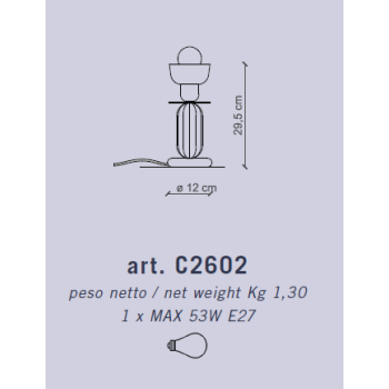 HIGH DECO TABLE LAMP BERIMBAU C2602