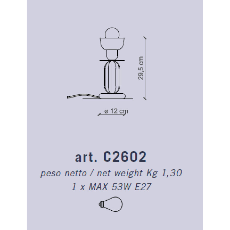 HIGH DECO TABLE LAMP BERIMBAU C2602