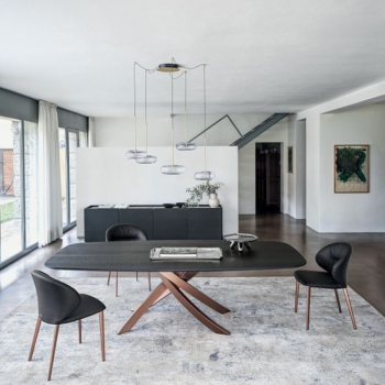 Spark Bontempi lamp with suspensions and ceiling rose in brass and borosilicate glass