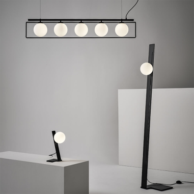 Suspense table lamp, floor lamp or metal chandelier by Midj