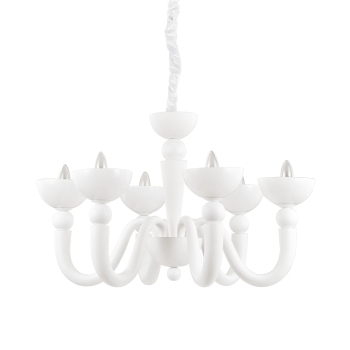 BON BON SP6 white pendant chandelier by Ideal Lux