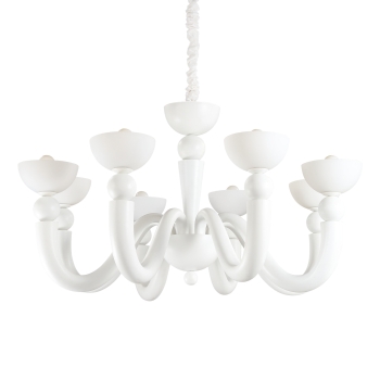 BON BON SP8 white pendant chandelier by Ideal Lux