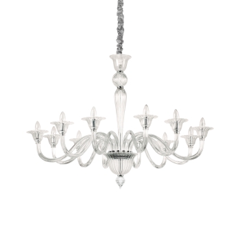 BRIGITTA SP12 transparent pendant chandelier by Ideal Lux