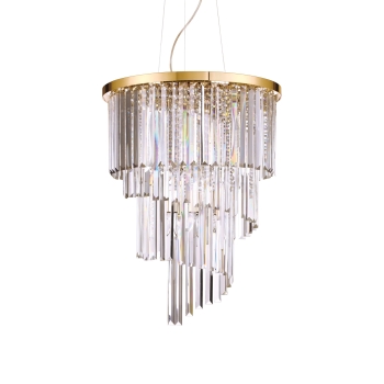CARLTON SP12 gold pendant chandelier by Ideal Lux