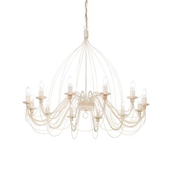 Corte sp12 antique white pendant chandelier by Ideal Lux