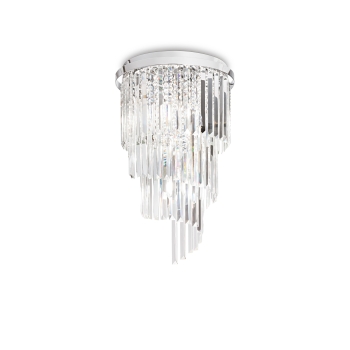 CARLTON PL8 chrome ceiling chandelier by Ideal Lux