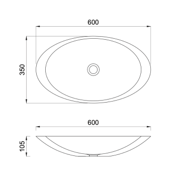 Cipì Ellisse CP950SOV countertop sink in Istone Solid Surface HD