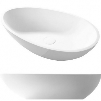 Countertop sink the Cipì egg in Histone for bowl support