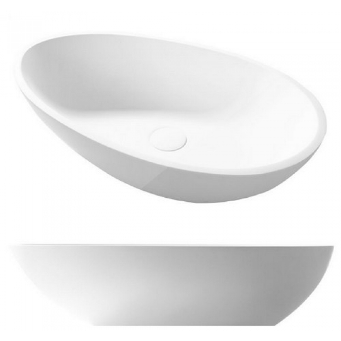 Countertop sink the Cipì egg in Histone for bowl support