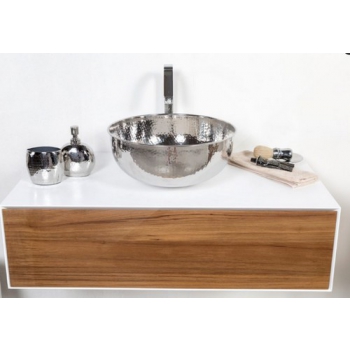 Cipì Round countertop sink in large polished concrete