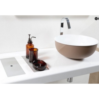 Cipì Round countertop sink in large polished concrete