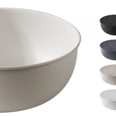 Cipì Round countertop sink in large polished concrete