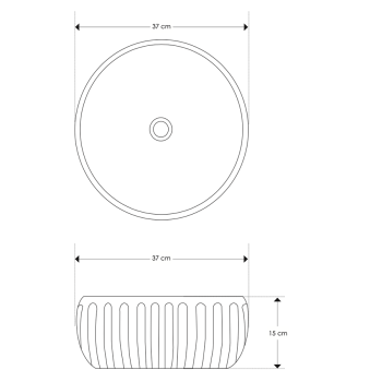 Cipì Plissè Round CP950PLI countertop sink in cement and resin