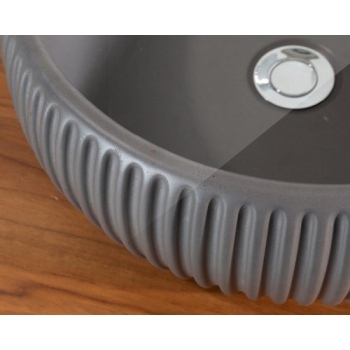 Cipì Round countertop sink in large polished concrete