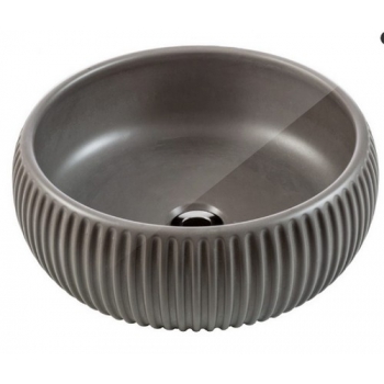 Cipì Round countertop sink in large polished concrete