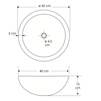 Merapi Basin CP950 / MR sink by Cipì in white or black round countertop marble