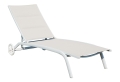 Greenwood 5 Position Sun Lounger with Wheels Ecru