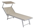Greenwood Sand Canopy Sun Lounger 