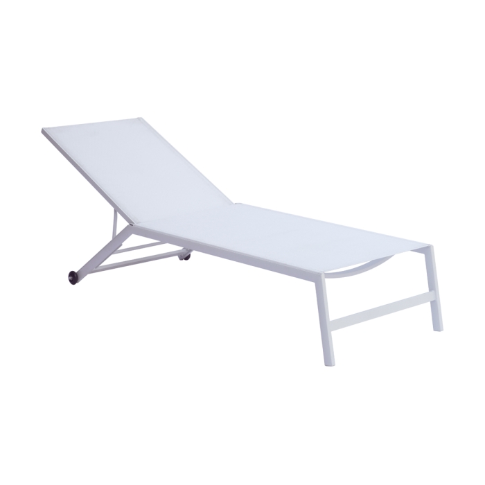 Greenwood Ivory Wheeled Sun Lounger