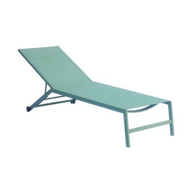 Greenwood Wheeled Sun Lounger in Green