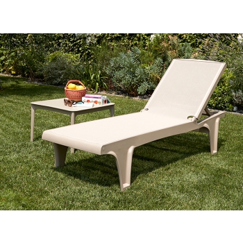 Tahiti sunbed in technopolymer and Scab Design fabric