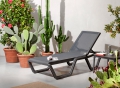 Vela sunbed in technopolymer and Scab Design fabric