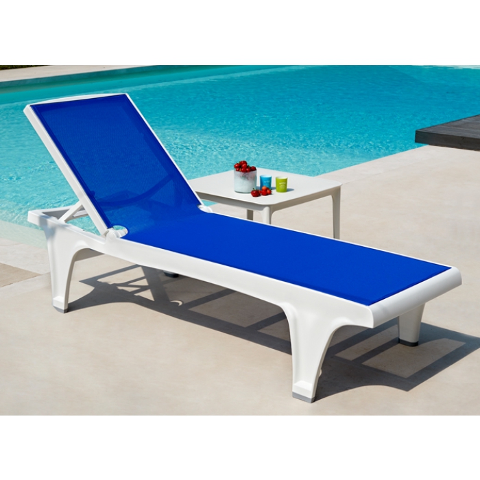 Tahiti sunbed in technopolymer and Scab Design fabric