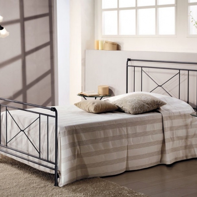 Croix wrought-iron single bed, handcrafted