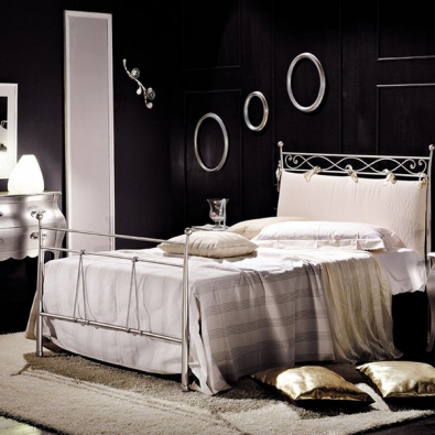 Queen-size bed Elizabeth in wrought iron handcrafted