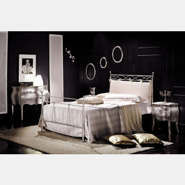 Queen-size bed Elizabeth in wrought iron handcrafted