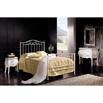 Queen-size bed Sofia in wrought iron handcrafted